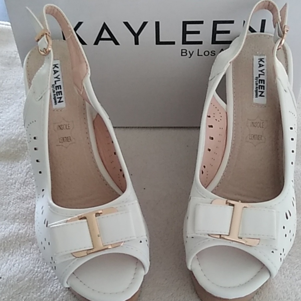 White wedge sandal